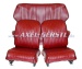 Seat covers, bordeaux red artificial leather, front & back
