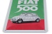 Placa metálica vintage, relieve multicolor con Fiat 500 blan