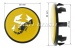 Abarth wheel cover, yellow scorpion, 47mm/50mm (center)