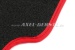 Tappeti auto 'Fiat' 4 pz, misura esatta (nero/rosso) c. logo