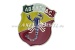 Abarth emblem coat of arms "tricolore" 60 x 70 mm, screw-mo.