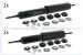 Set of shock absorber, front & back incl. rubber bump stops