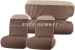 Fundas de asiento marrón/blanco borde superior, tela/Vipla c