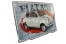 Vintage metalen plaatje "FIAT 500 TURIN ITALIA 1957".