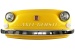 Wanddecoratie "Fiat 500 frontmasker" geel, incl. verlichting