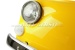 Wanddecoratie "Fiat 500 frontmasker" geel, incl. verlichting