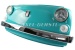 Wanddecoratie "Fiat 500 frontmasker" turquoise, incl. verlic