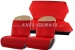 Fundas asientos rojo/blanco. borde superior, polipiel cpl. d