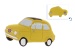 Imán / Imán de nevera, motivo "Fiat 500 de lado", amarillo