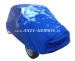 Car cover 'Super Puff', cloth / fleece, glossy blue