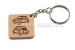 Key fob Fiat 500 front and back, leather, handmade