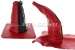 Boot for gear shift lever / handbrake lever, 2 pc, black/red