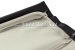 Convertible top with grey front bow and middle stick, black