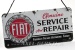 Vintage style metal plate "Fiat service and repair"