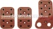Set of pedals red 'anti slide', 3 pieces