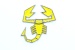 Emblema Abarth "Scorpion", metal amarillo
