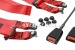 Cinturones de seguridad delanteros por pares, color rojo