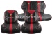 Fundas asientos rojo/negro "Abarth", imitación cuero cpl. de