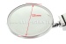 Wing mirror f. door rabbet mounting, chrome, round, d=125 mm