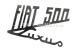 Embléme arrière "Fiat 500 Luxus", acier inoxydable pas poli