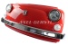 Wanddecoratie "Fiat 500 frontmasker" rood, incl. verlichting